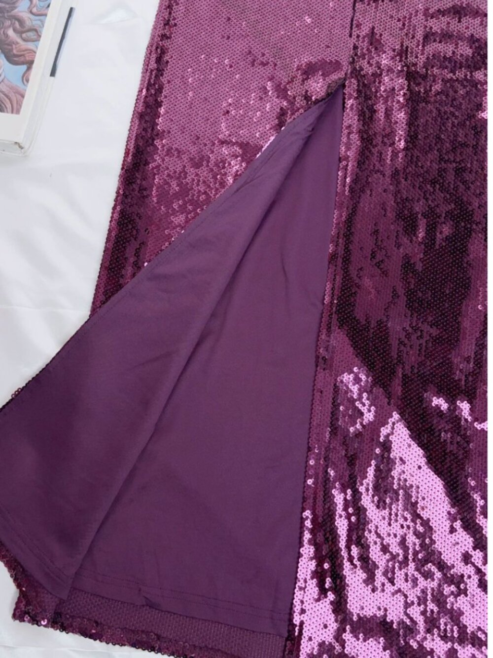 Meshki Winston Strapless Sequin Maxi Dress Gown XXS/S/L Plum - Picture 9 of 11